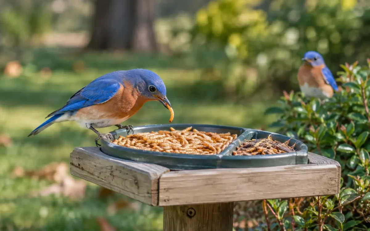 Best mealworms for backyard birds in a backyard feeder